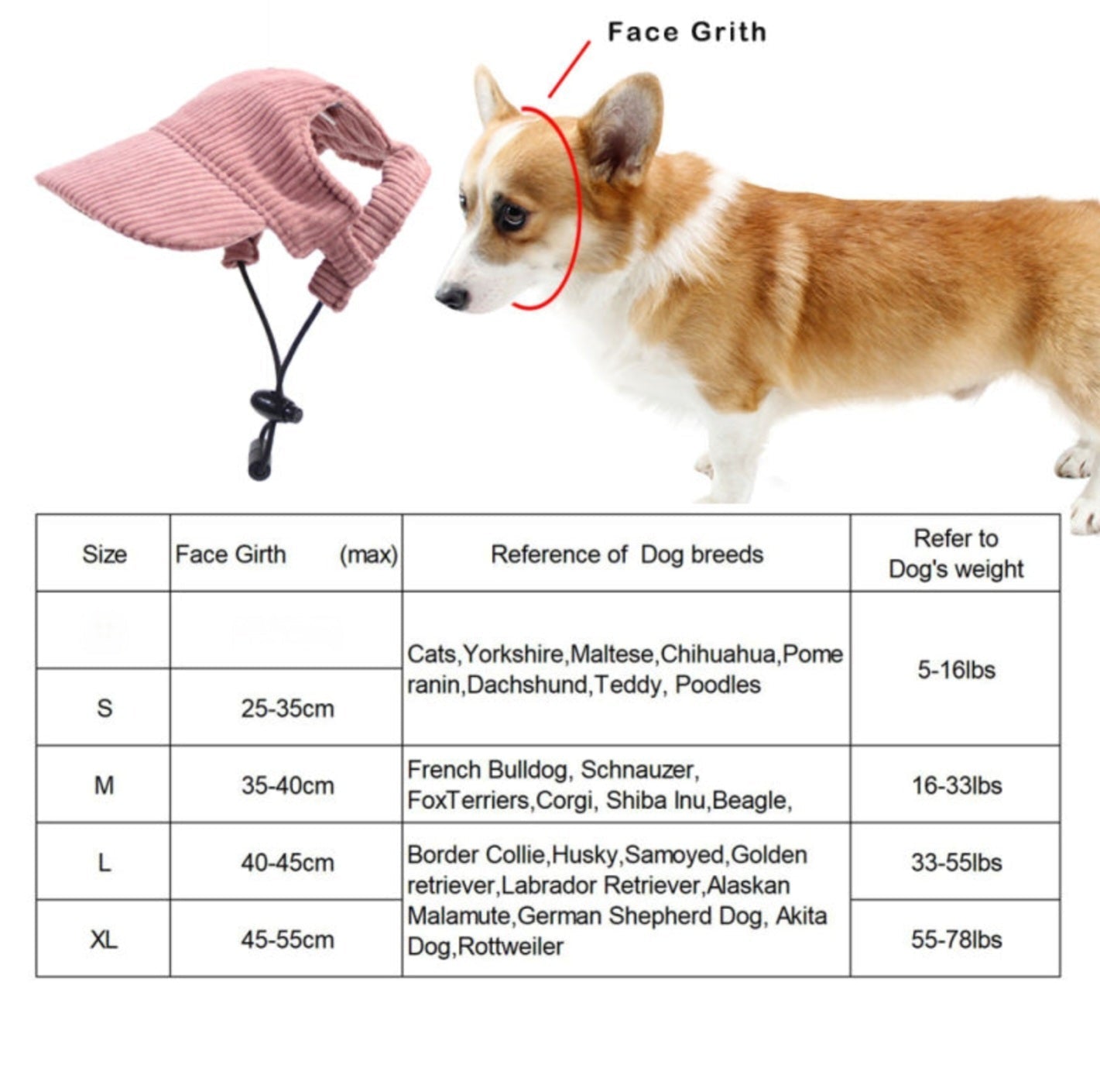 Fashionable Corduroy Dog Hat
